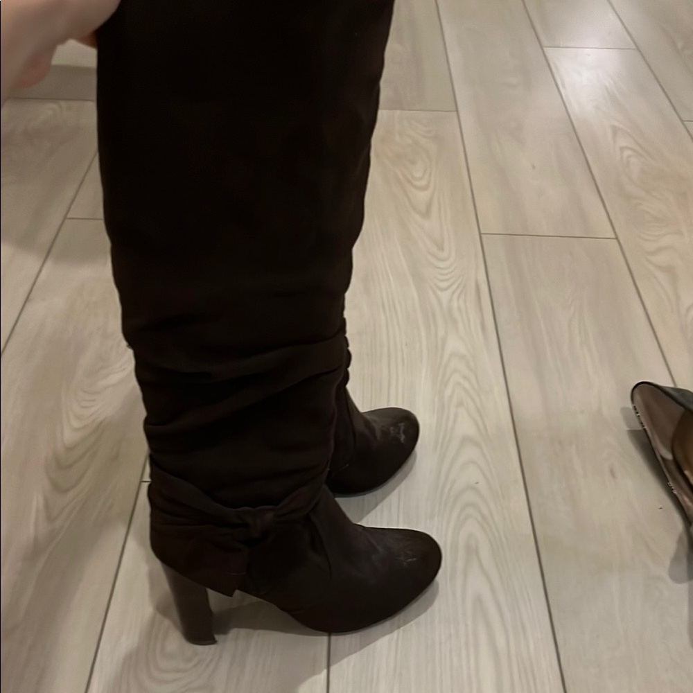 Diba Elegant Dark Chocolate Brown Knee-High Boots